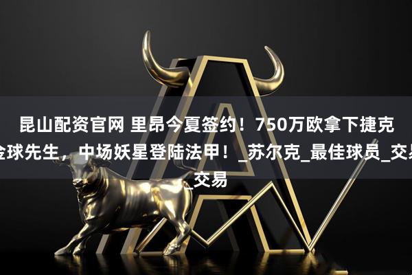 昆山配资官网 里昂今夏签约！750万欧拿下捷克金球先生，中场妖星登陆法甲！_苏尔克_最佳球员_交易