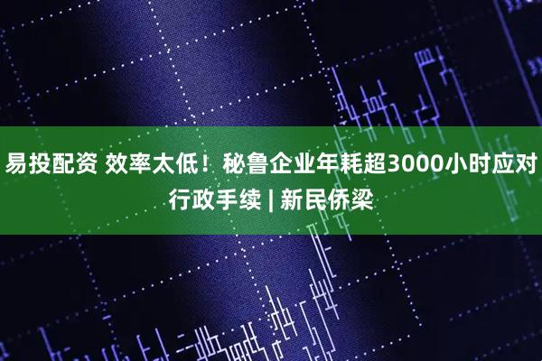 易投配资 效率太低！秘鲁企业年耗超3000小时应对行政手续 | 新民侨梁