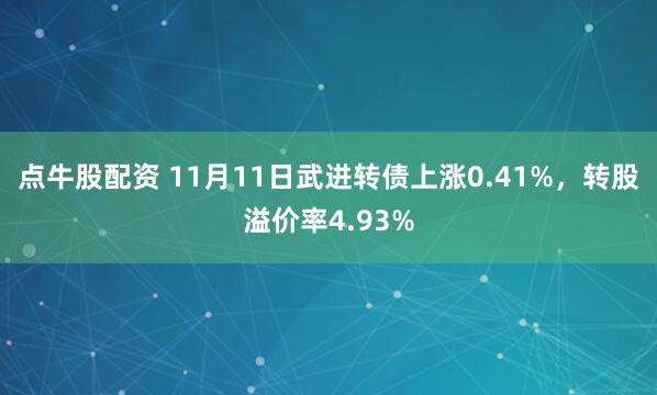 点牛股配资 11月11日武进转债上涨0.41%，转股溢价率4.93%