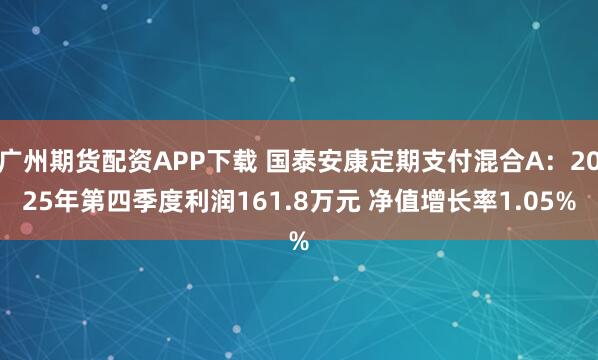 广州期货配资APP下载 国泰安康定期支付混合A：2025年第四季度利润161.8万元 净值增长率1.05%